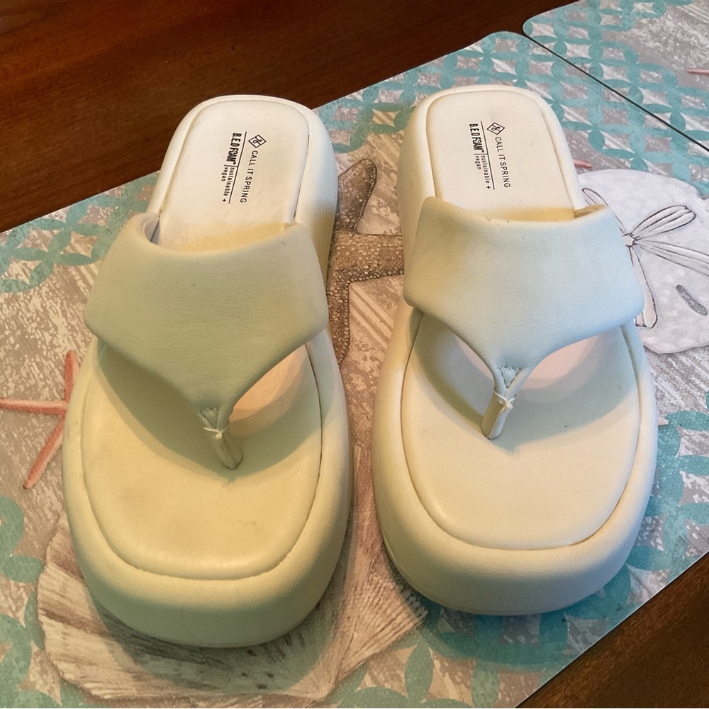 Call It Spring B.E.D. FOAM Vegan Cream Sandals